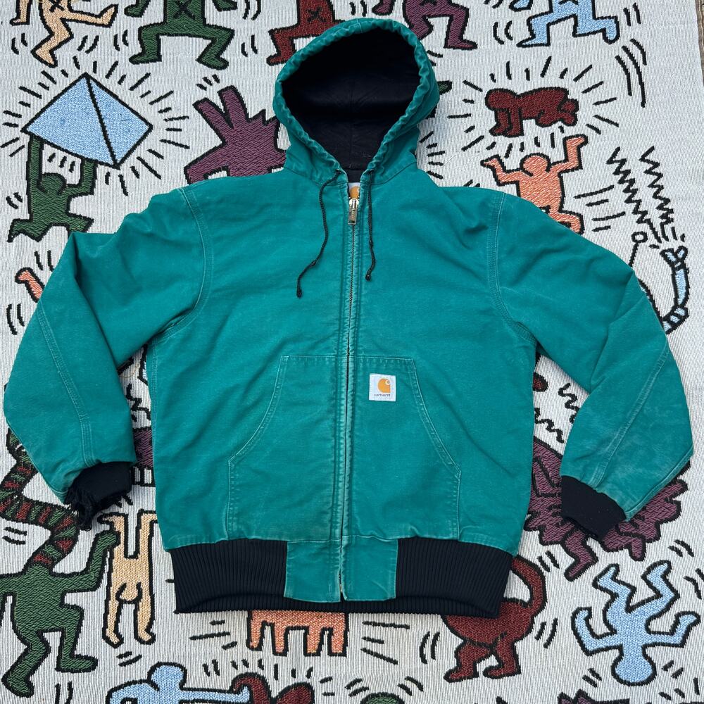 Rare Vintage Teal Carhartt Workwear Canvas Jacket Medium